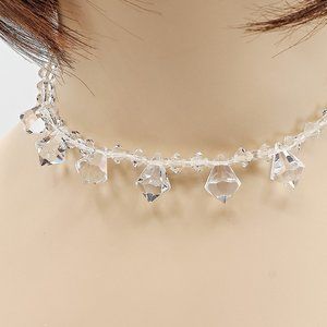 Crystal Necklace, Dainty Vintage Necklace Choker